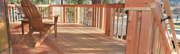 california redwood deck and railing